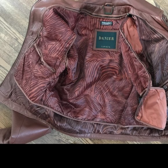 Danier Vintage leather bomber jacket mid brown (s) - Picture 12 of 13
